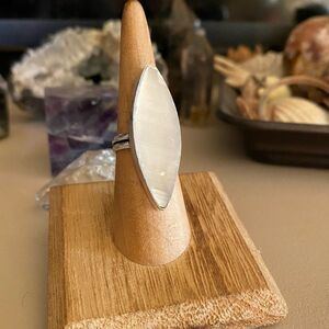 Selenite Sterling Silver Ring Size 6 Boho